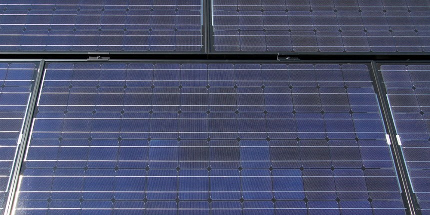 Closeup of solar panels
