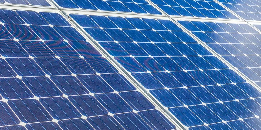 Closeup of solar panels